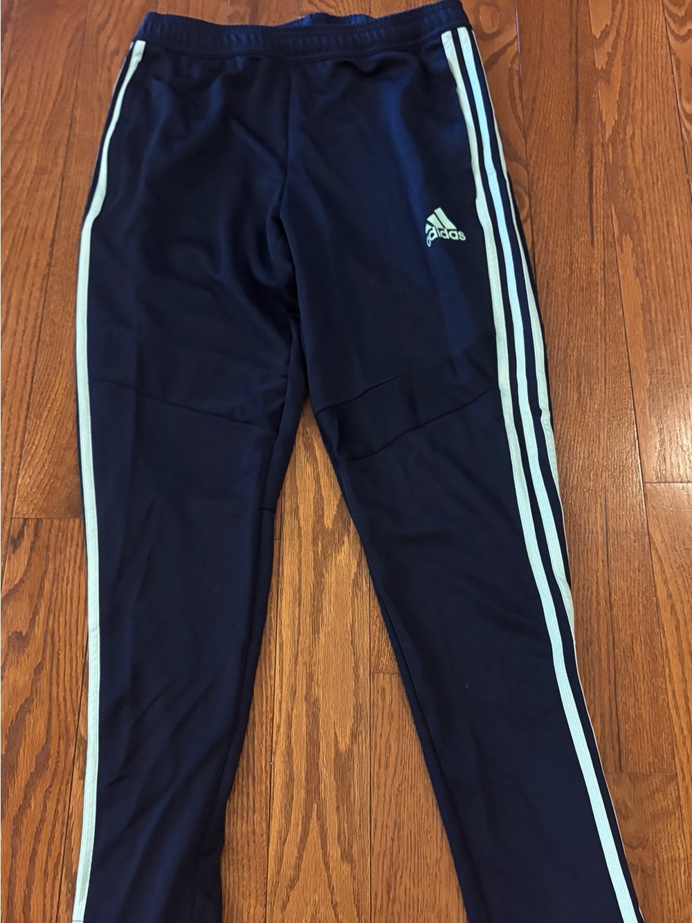 adidas Navy Track Pants with White Side Stripes